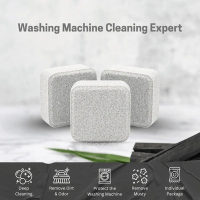 Charcoal & Lemon Scented Washing Machine Cleaner Descaling Tablets (Pack of 24)