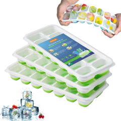 Silicone Square Pop-Up Ice Cube Tray, Stackable BPA-Free Design