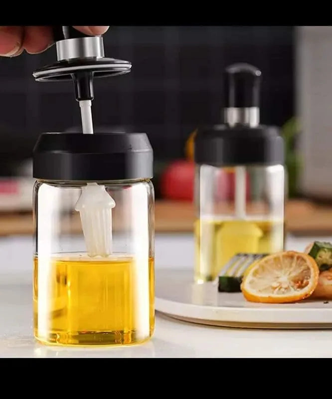 Glass Oil Dispenser With Basting Brush