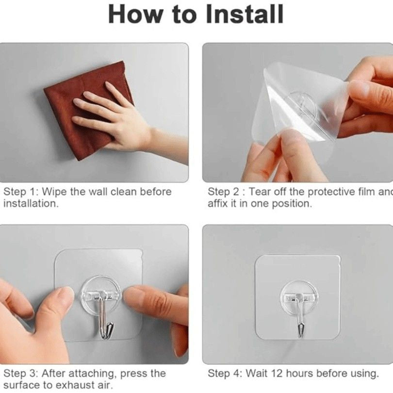 Pack of 10 Round Wall Hooks