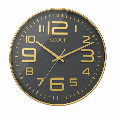 Scout Classic Analog Wall Clock (Black) | Silent Sweep Round Decorative Wall Clock