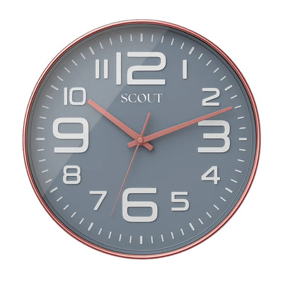 Scout Classic Analog Wall Clock (Grey) | Silent Sweep Round Decorative Wall Clock