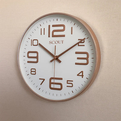Scout Classic Analog Wall Clock (White) | Silent Sweep Round Decorative Wall Clock