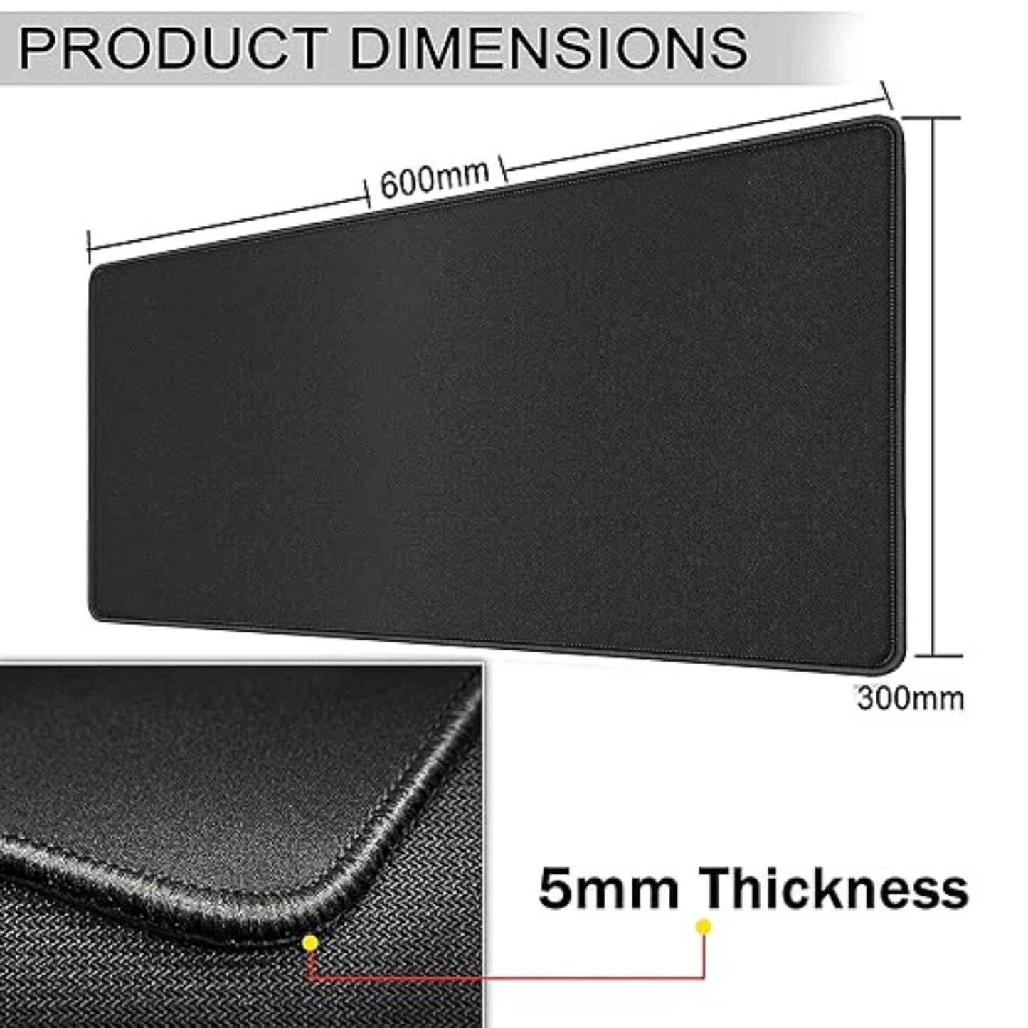 Extended Black Mouse Pad