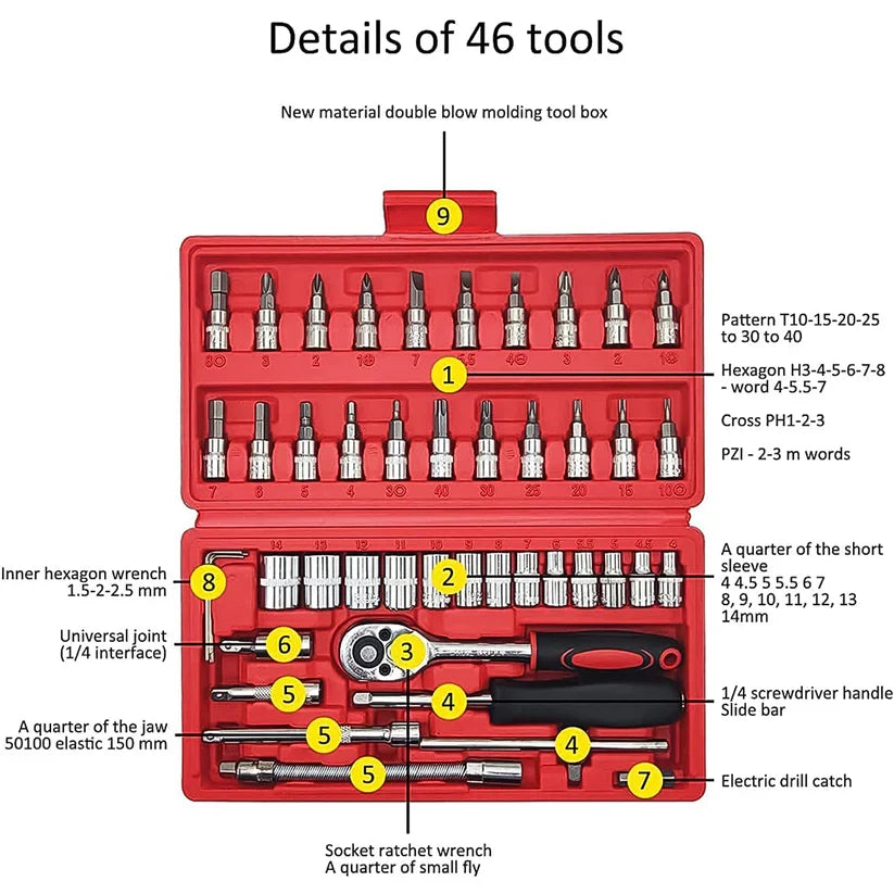 46-Piece Multi-Purpose Stainless Steel Tool Kit