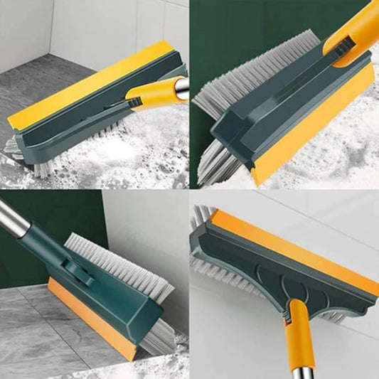 3-in-1 Bathroom Tile Cleaning Brush with Wiper
