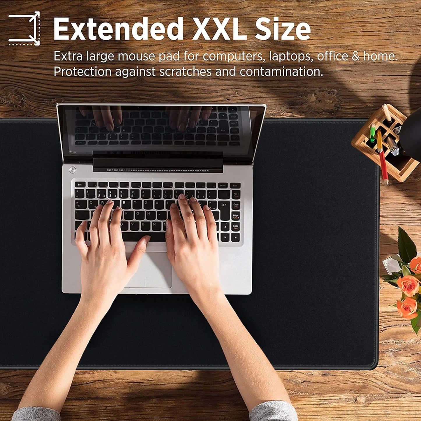 Extended Black Mouse Pad