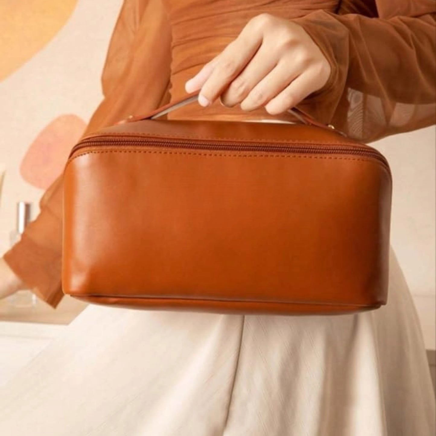 Women’s Waterproof Leather Makeup Organizer