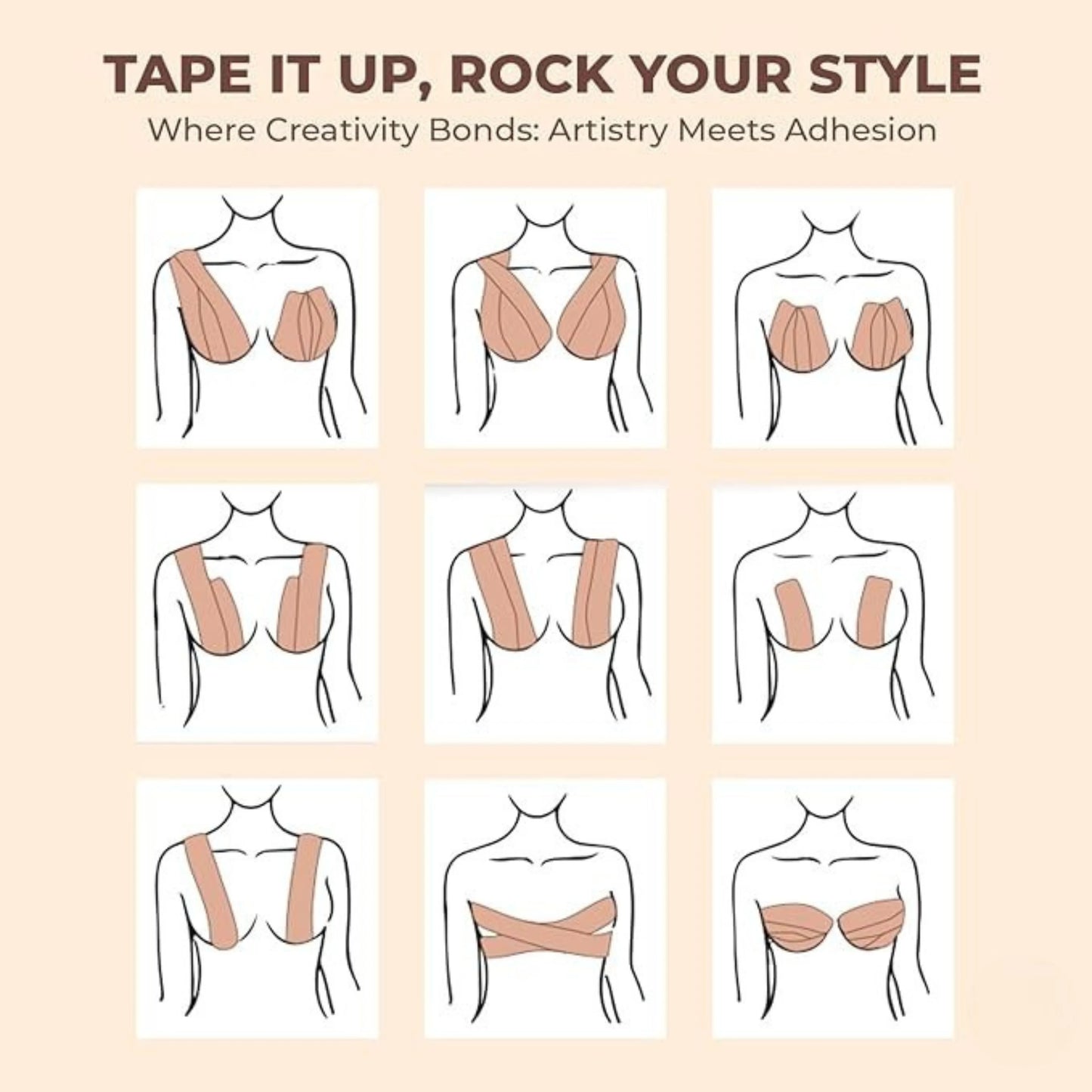 Solitude Breast Lift Boob Tape with 10 Nipple Pasties