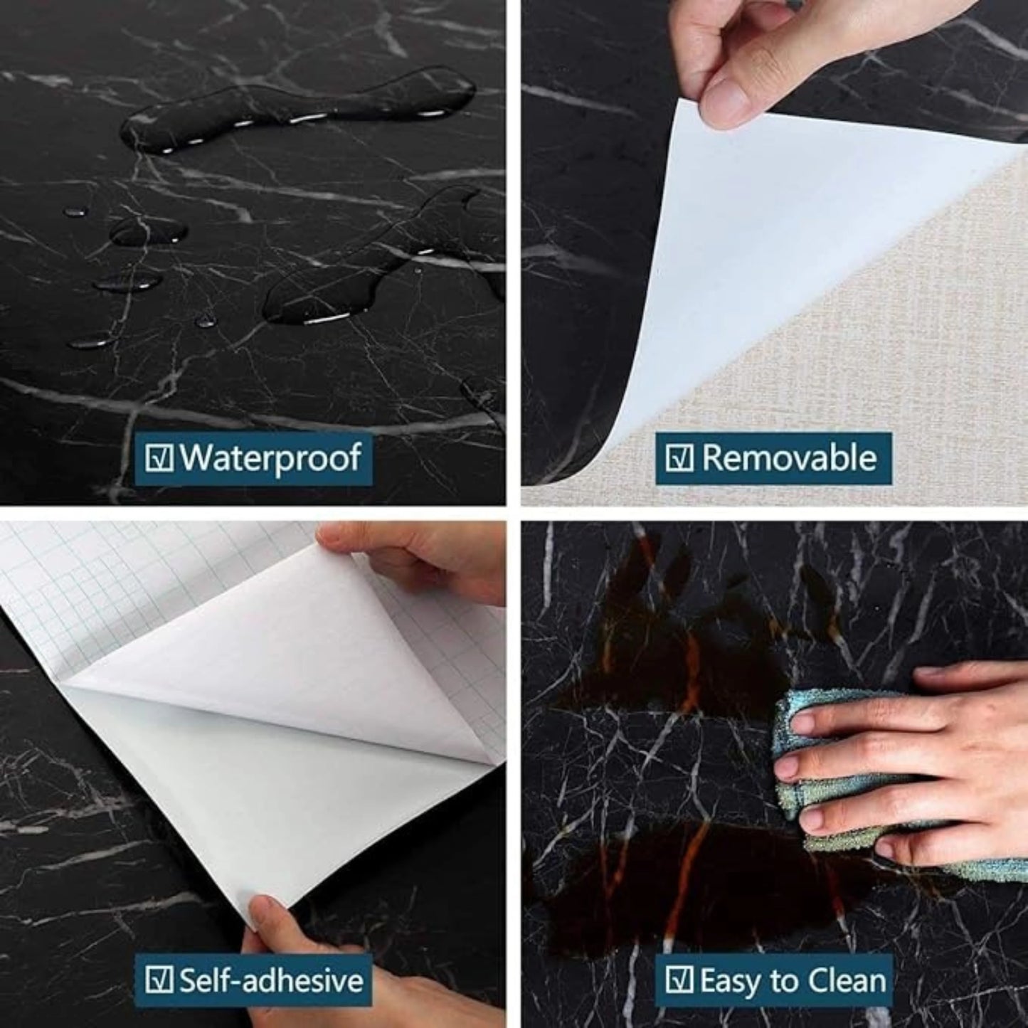Black Marble Wallpaper Sticker