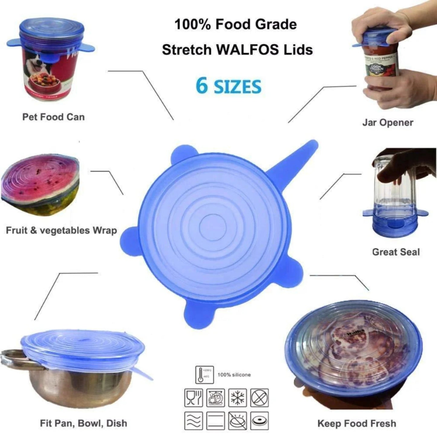 Stretch Lids for Round, Square & Rectangle Containers