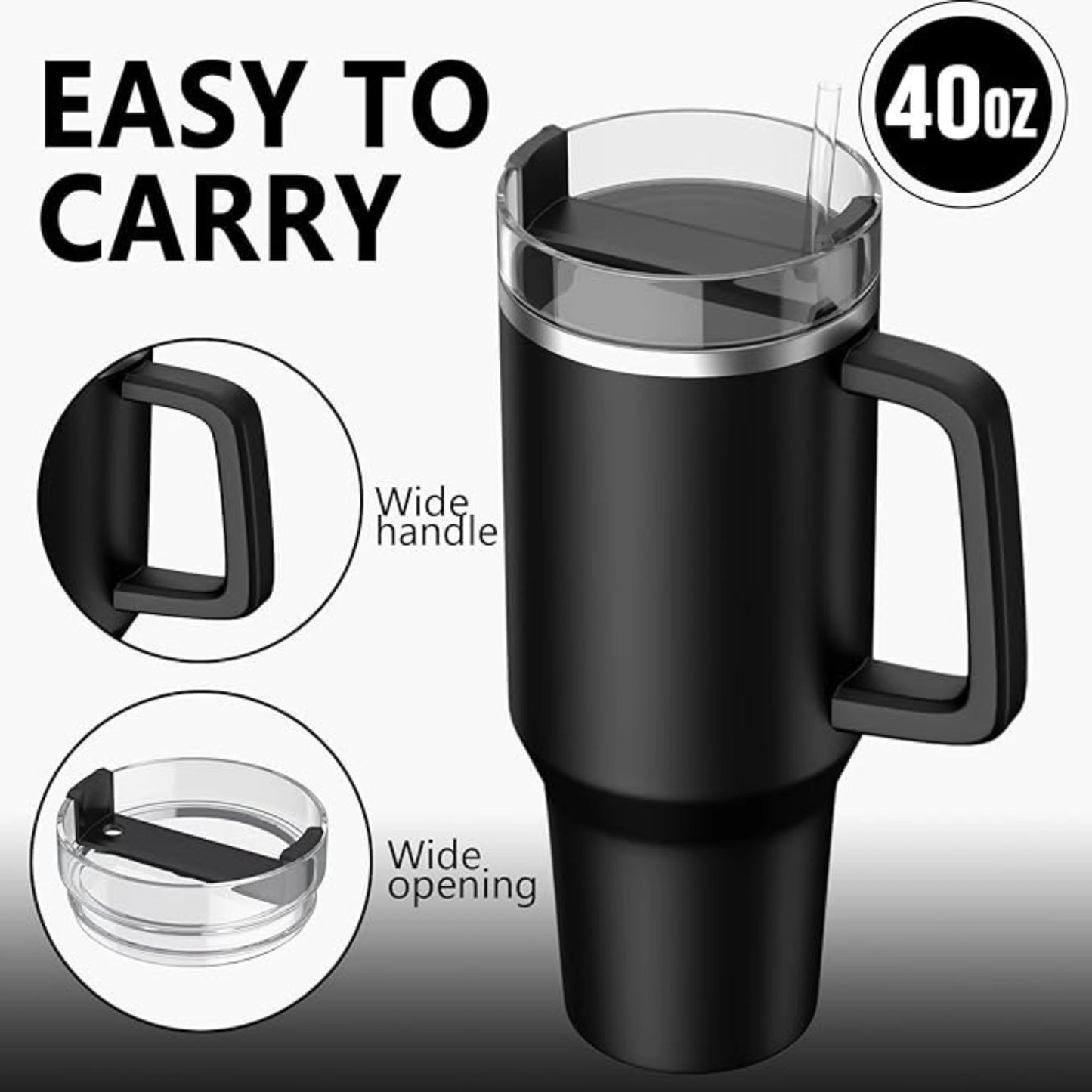 Insulated Stainless Steel Tumbler with Handle