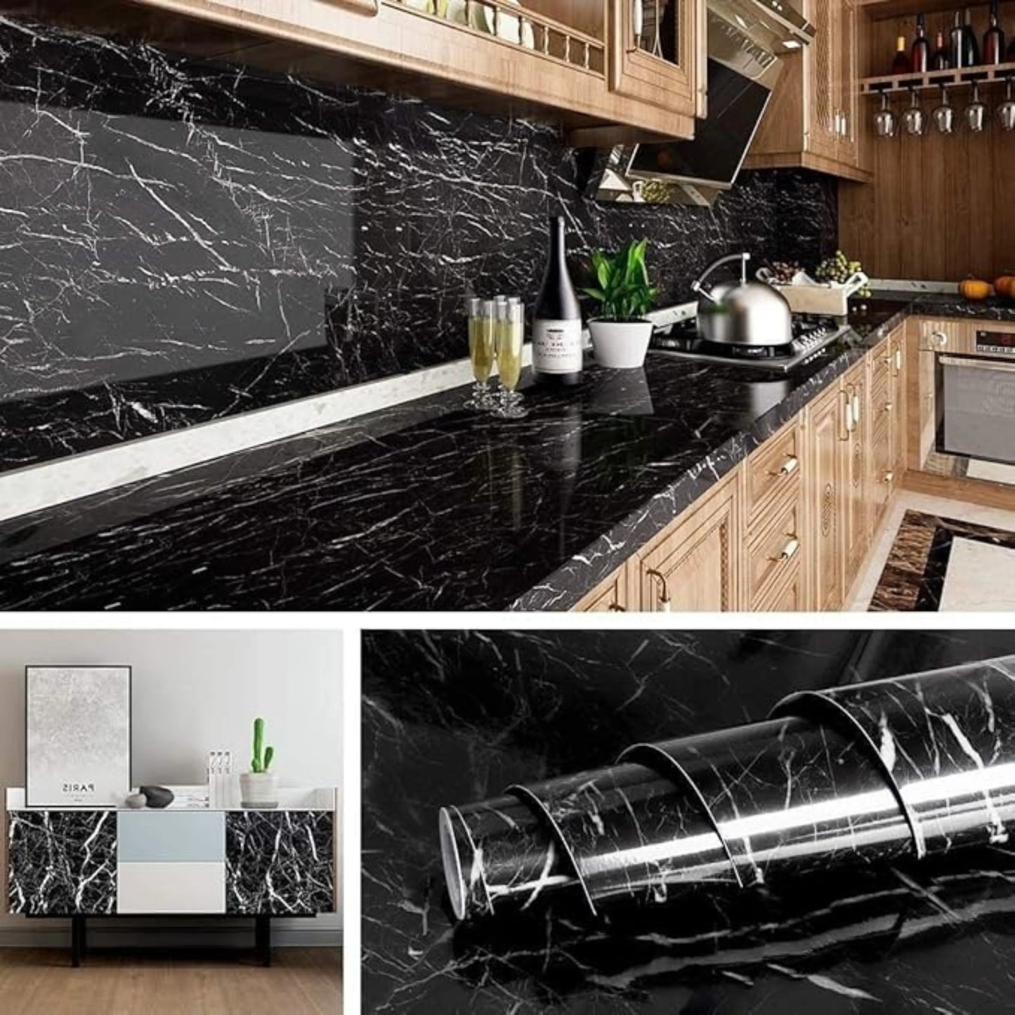 Black Marble Wallpaper Sticker