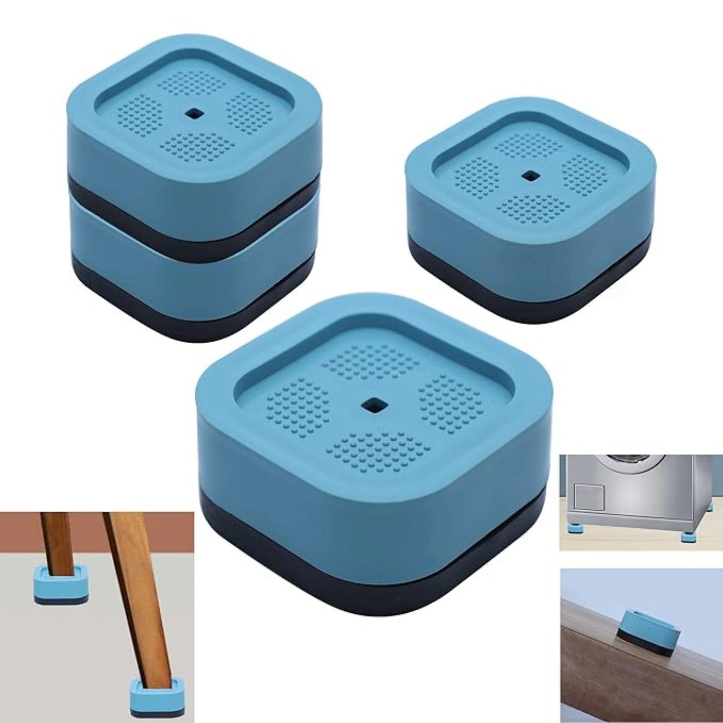Zerfa Anti-Vibration Washing Machine Feet Pads (Blue)