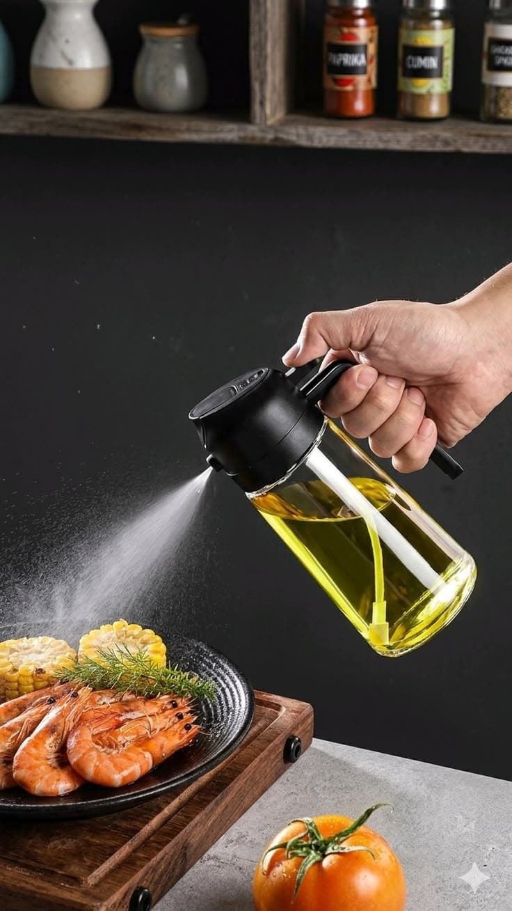 2 In 1 Glass Oil Spray Bottle