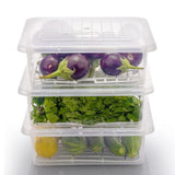 Fridge Storage Containers, Airtight Food Storage Boxes with Drain Lid
