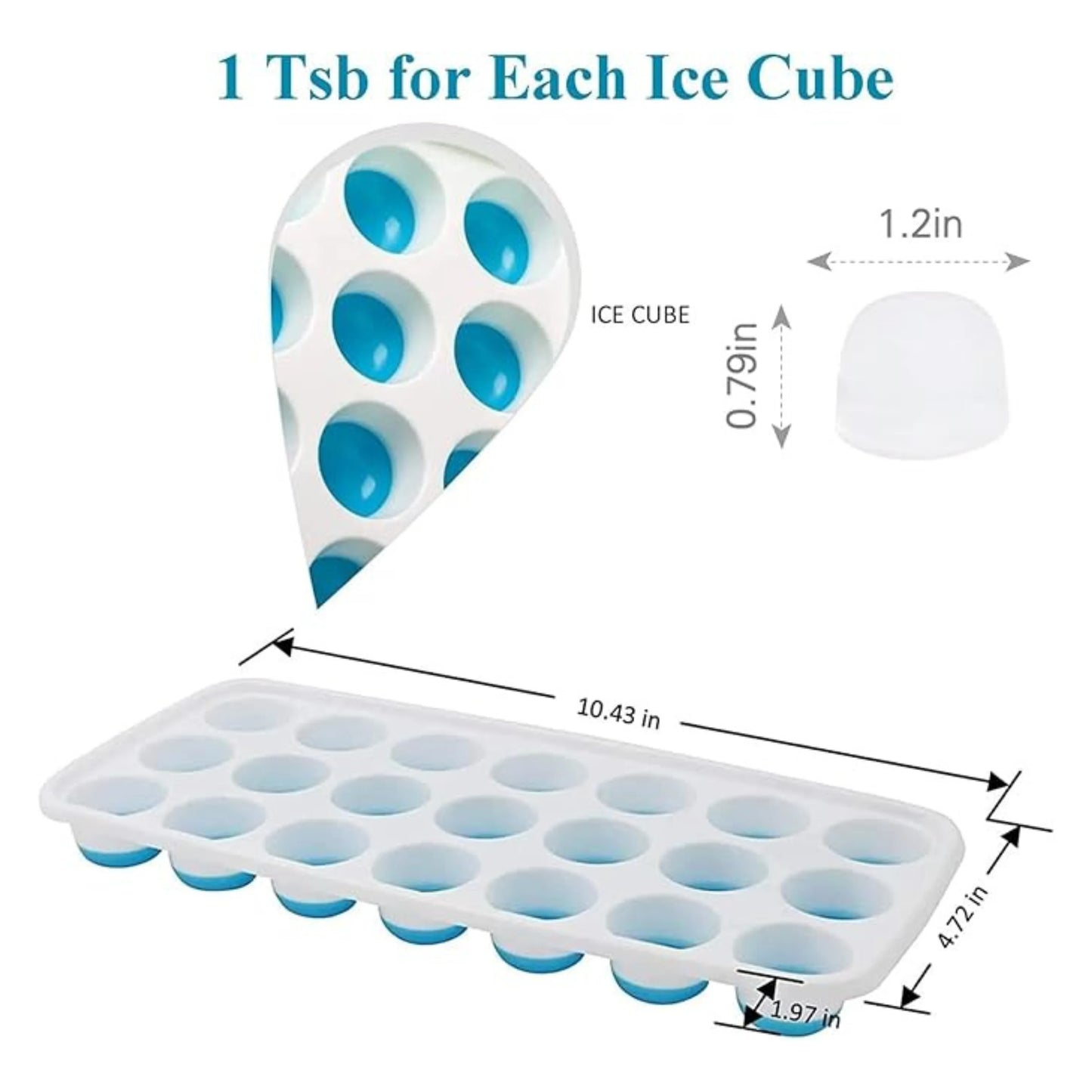 Round Pop Up Ice Cube Mold Trays