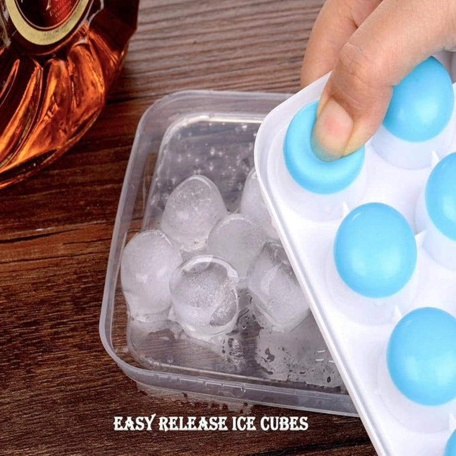 Silicone Round Pop Up Ice Cube Mould Tray, BPA-Free Design