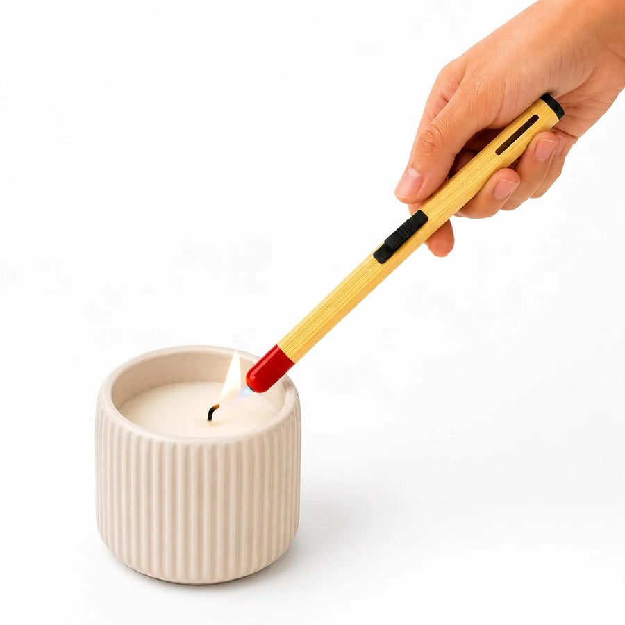 Matchstick Lighter, Long Handle Refillable Butane Gas Flame Lighter for Kitchen Stove, Candles, BBQ & Camping, Compact & Portable