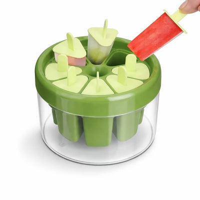 8 Pcs Ice Cream Kulfi Mould, BPA Free Food Grade Reusable Round Ice Box Container, Quick Release Homemade Popsicle & Fruit Ice Pop Maker