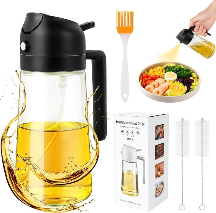 2 In 1 Glass Oil Spray Bottle