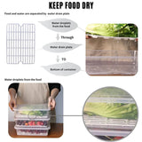 Fridge Storage Containers, Airtight Food Storage Boxes with Drain Lid