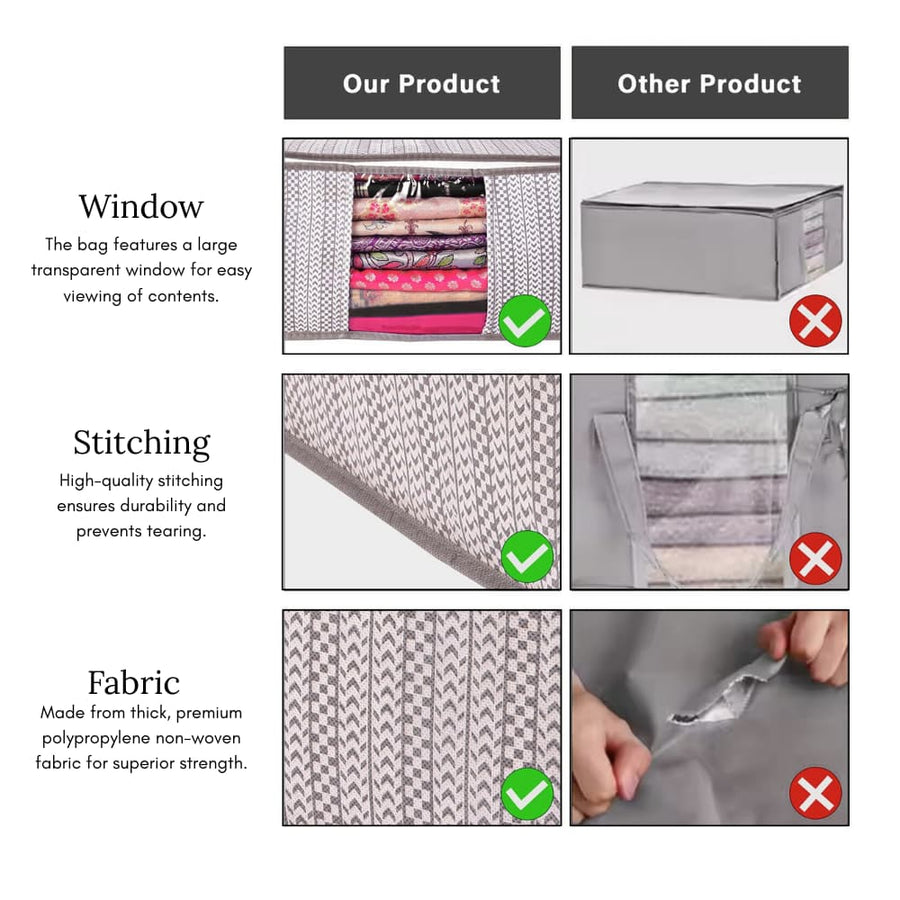 Non-Woven Saree Organizer Bags (Pack of 3)