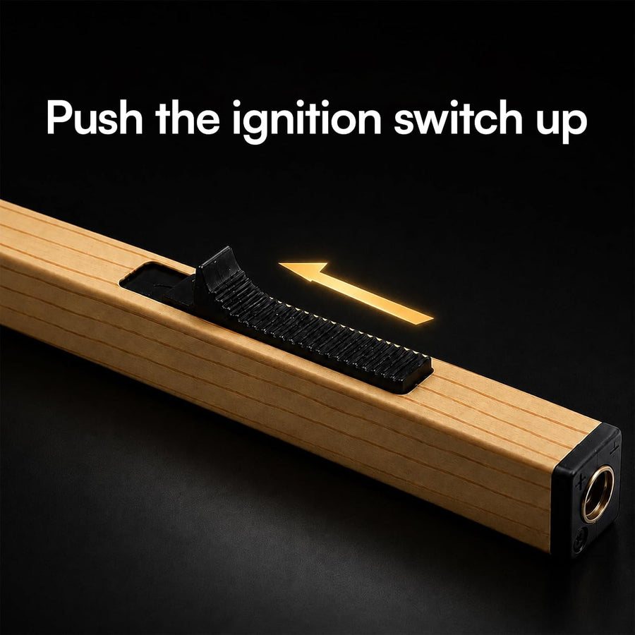 Matchstick Lighter, Long Handle Refillable Butane Gas Flame Lighter for Kitchen Stove, Candles, BBQ & Camping, Compact & Portable