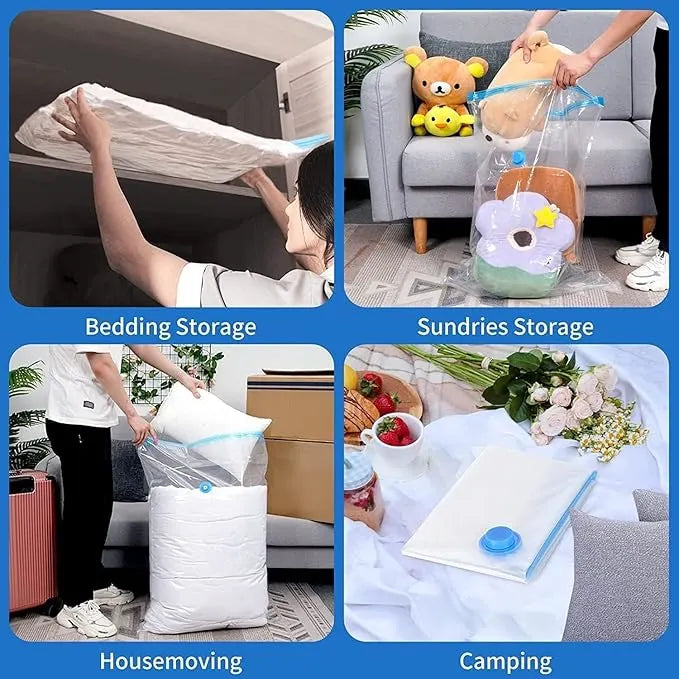 Vacuum Storage Bags (Pack of 5) | Reusable Compression Bags for Storage