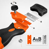Glue Remover Cleaning Scraper Tool with 5 Plastic & 5 Metal Blades