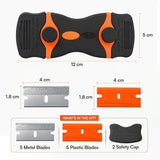 Glue Remover Cleaning Scraper Tool with 5 Plastic & 5 Metal Blades