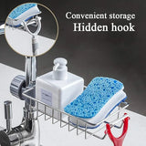 Adjustable Stainless Steel Sink Faucet Shelf Organizer
