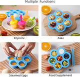 7 Cavities Silicone Popsicle Mould with Colorful Sticks, BPA-Free Reusable Kulfi & Ice Pop Maker for Juice, Yogurt & Frozen Desserts
