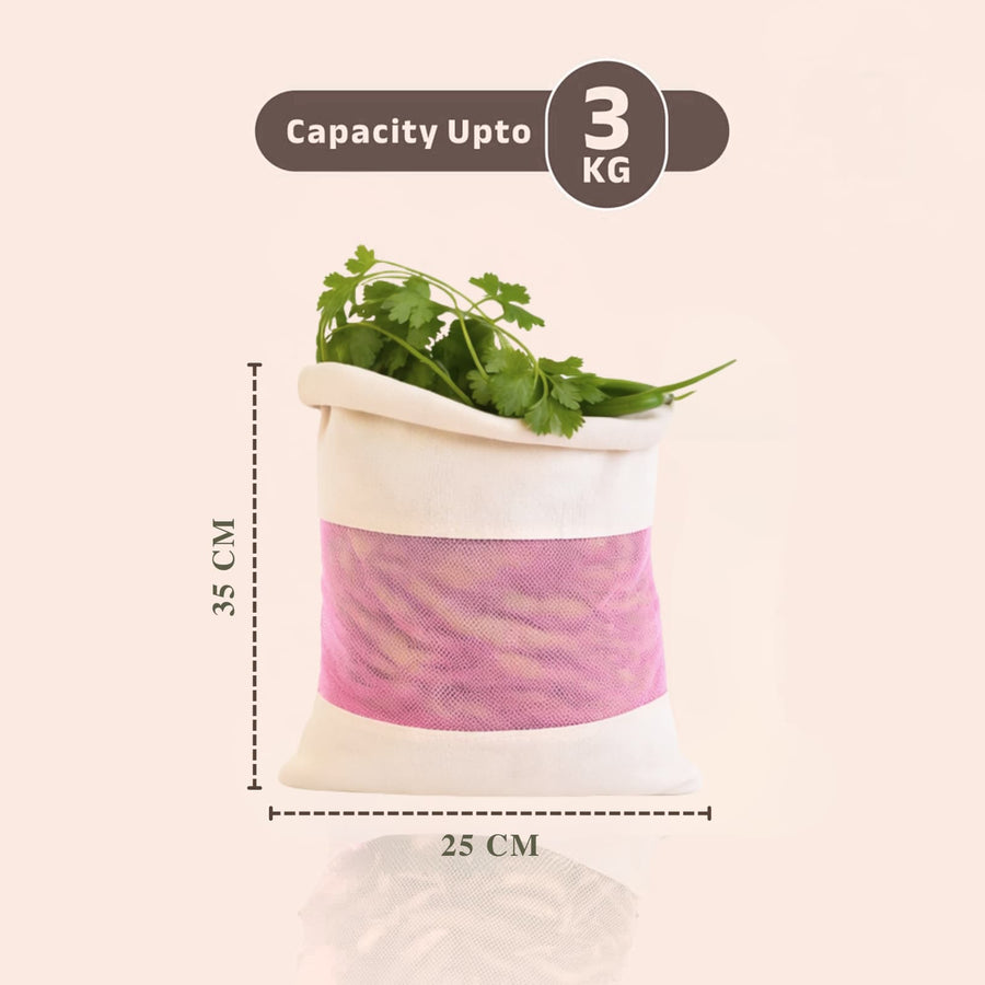 Cotton Vegetable Bag (Pack of 3)