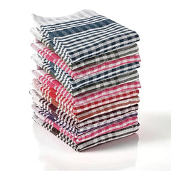 12 Pcs Cotton Kitchen Cloth & Napkin Set, 55 × 40 cm Reusable Dish Cloths for Cleaning, Wiping, Drying, Dusting & Multipurpose Kitchen Use