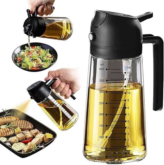 2 In 1 Glass Oil Spray Bottle