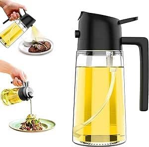 2-in-1 Glass Oil Spray and Pour Bottle