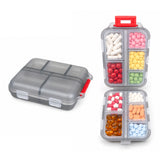Pill Box with 10 Compartments, Small Portable Medicine Organizer for Travel, Tablets, Vitamins & Supplements, Pink