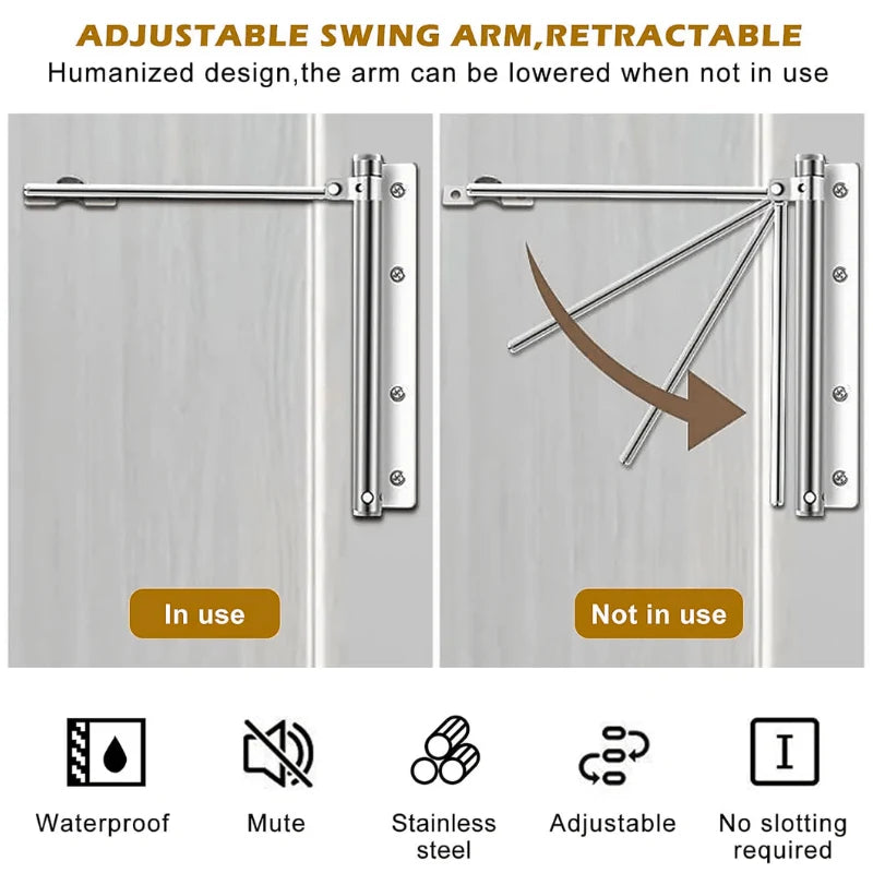 Automatic Door Closer with Adjustable Spring Tension