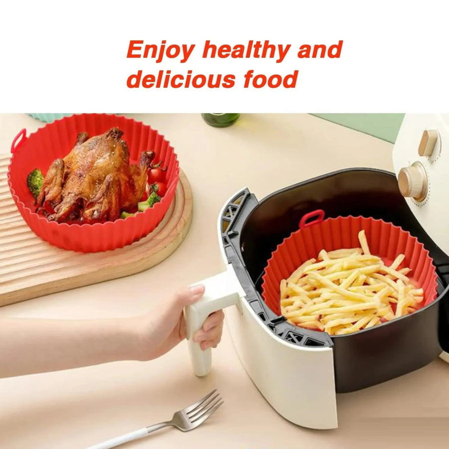 Silicone Air Fryer Liner with Handles | Flexible, Durable & Reusable