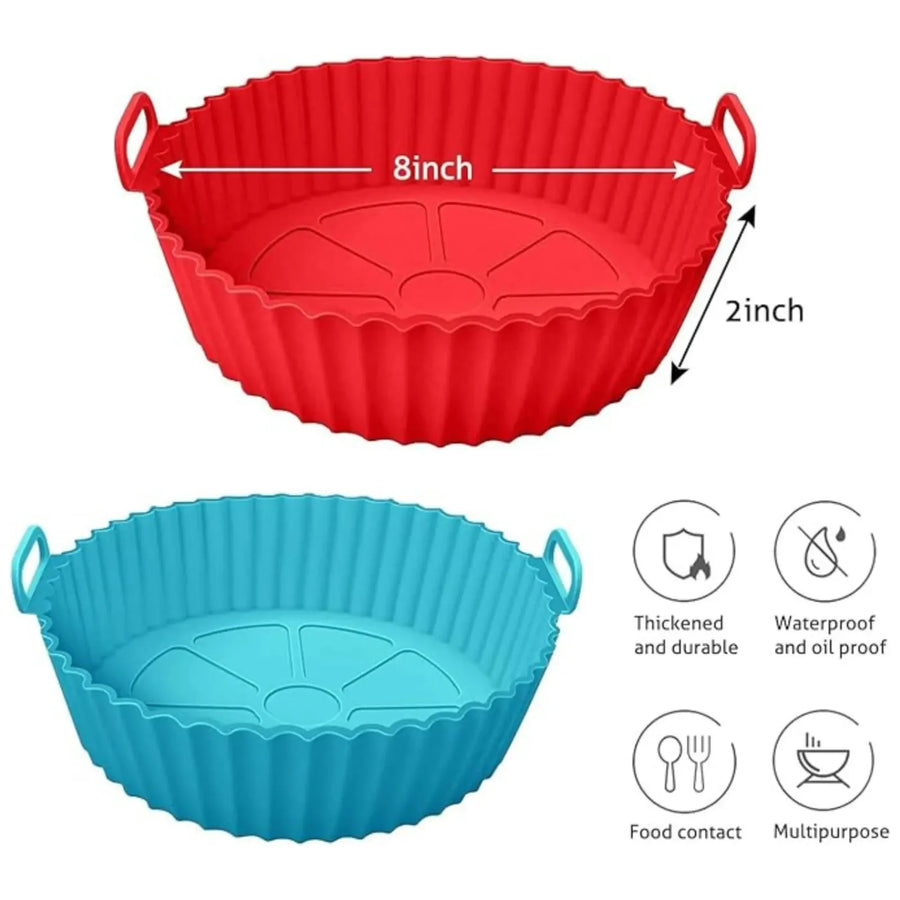 Silicone Air Fryer Liner with Handles | Flexible, Durable & Reusable