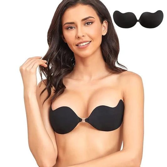 Seamless Invisible Push Up Bra (Black)