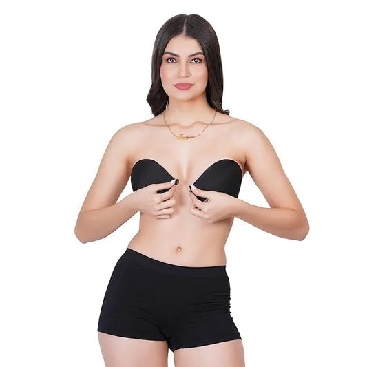 Strapless Sticky Push up Lift Bra (Black)