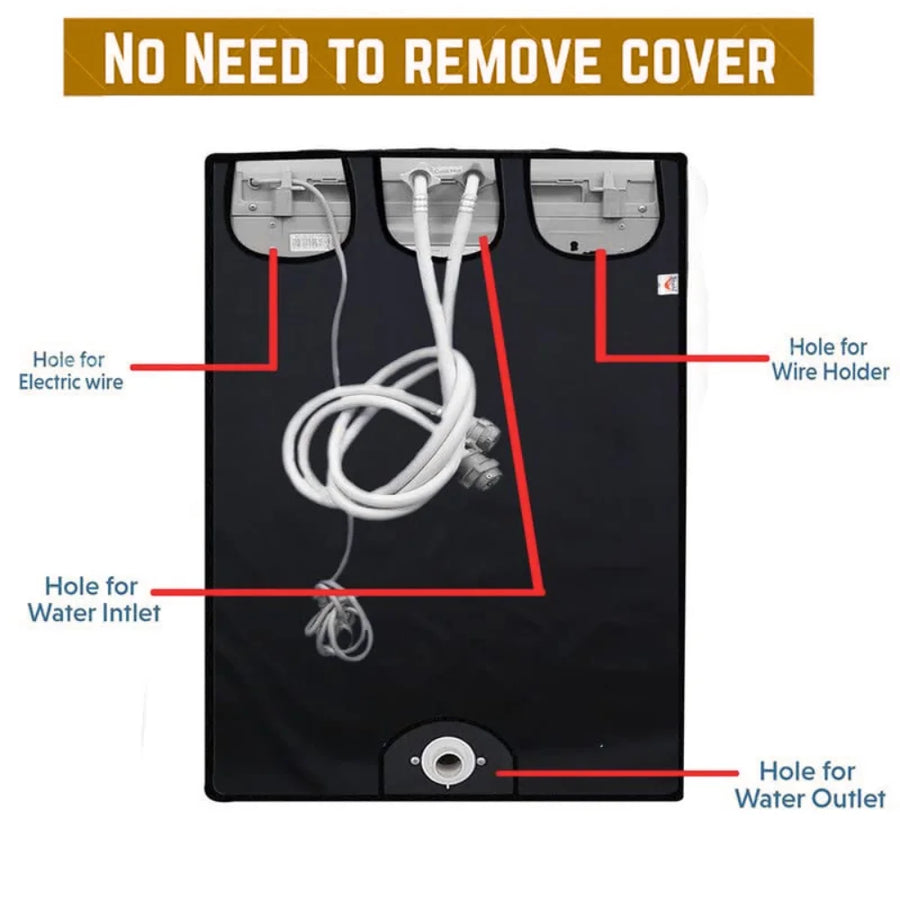 Washing Machine Cover for 6 Kg, 6.5 Kg, 7 Kg and 7.5 Kg (Black)