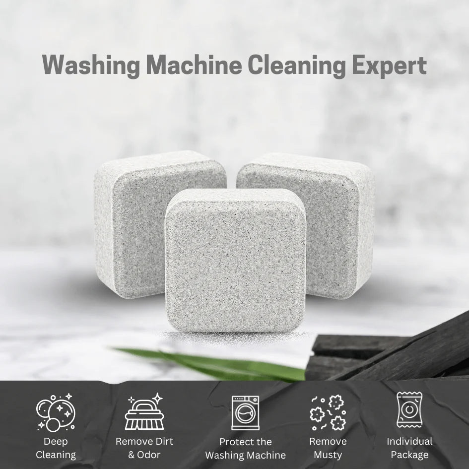 Zerfa Charcoal & Lemon Scented Washing Machine Cleaner Tablets (Pack of 24)