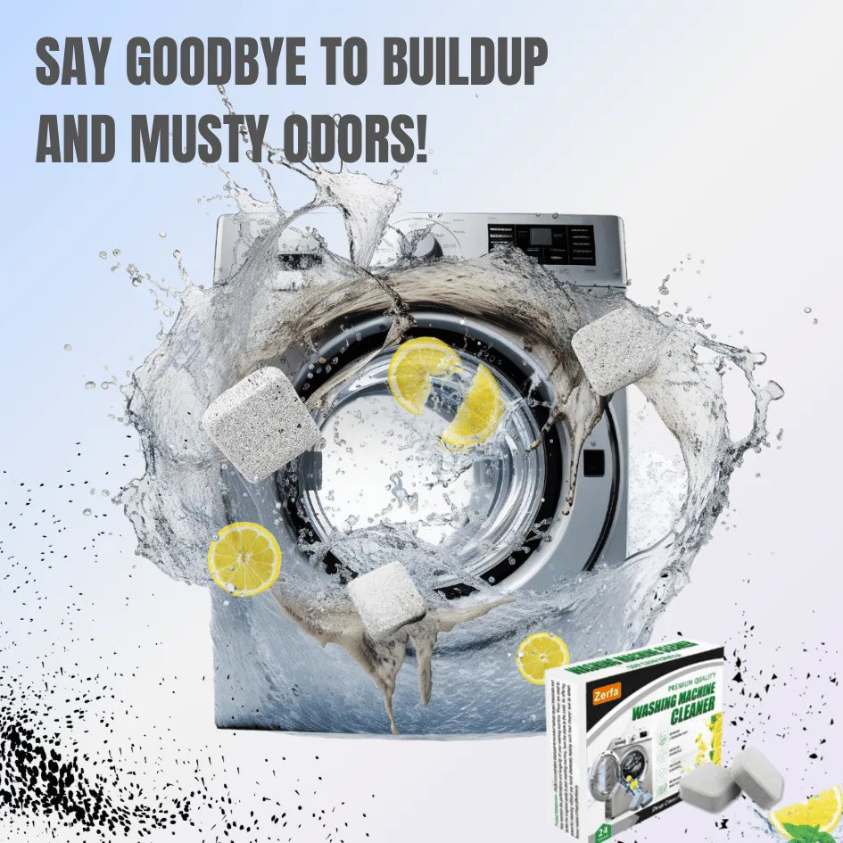 Zerfa Charcoal & Lemon Scented Washing Machine Cleaner Tablets (Pack of 24)