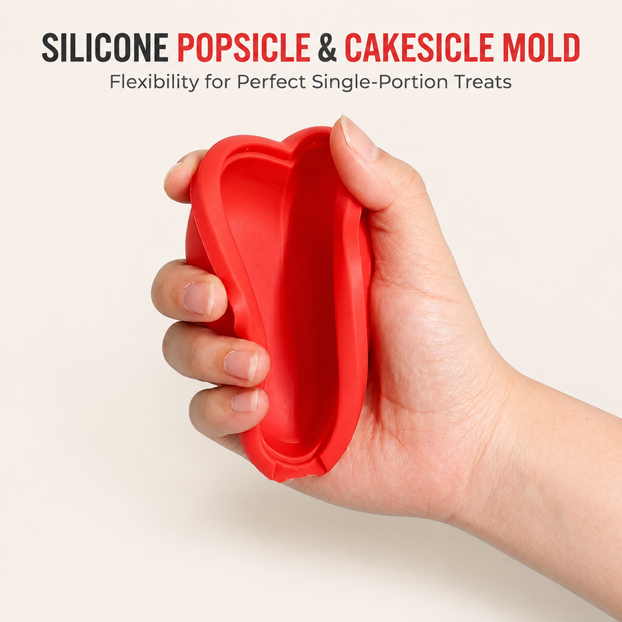 Set of 4 Heart-Shaped Silicone Popsicle Moulds, BPA-Free Reusable Non-Stick Candy Molds with Sticks for Ice Cream, Chocolate, Jelly & Cake Pops
