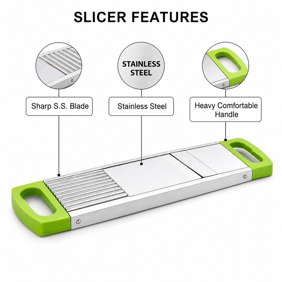 Stainless Steel Potato Slicer Machine & Vegetable Cutter, Lightweight Manual Chips Maker for Potato, Salad, Vegetable & Fruit Slicing