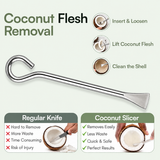 Coconut Scraper & Coconut Slicer Cutter Tool, Stainless Steel 2-Piece Coconut Grater