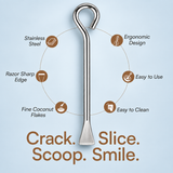 Coconut Scraper & Coconut Slicer Cutter Tool, Stainless Steel 2-Piece Coconut Grater